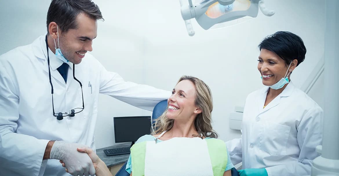 Happy patient after dental treatment