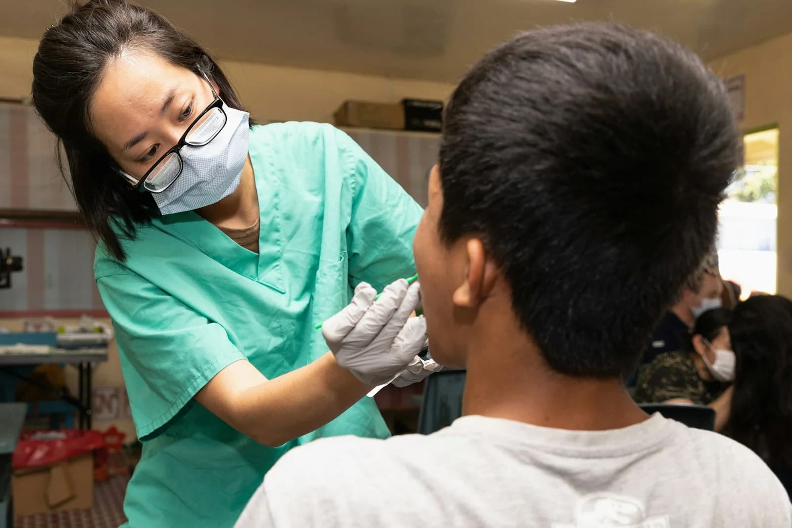 Dental cleaning instruments ready for use